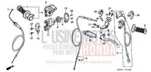 HANDLE LEVER/SWITCH CABLE CR125RX de 1999